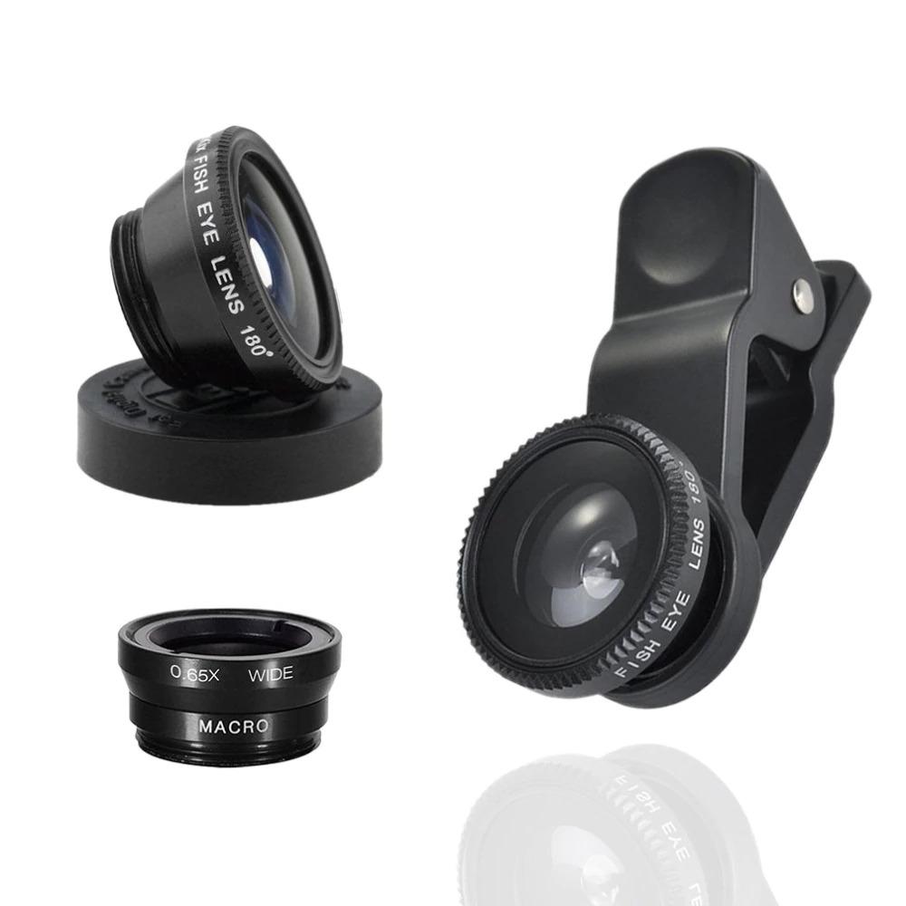 Mobile Phone Lenses - Universal 3-in-1 HD Fish Eye Smartphone Camera Lens