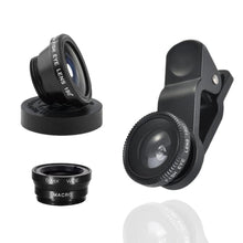 Load image into Gallery viewer, Mobile Phone Lenses - Universal 3-in-1 HD Fish Eye Smartphone Camera Lens