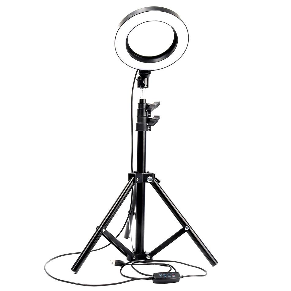 Photographic Lighting - 8" Selfie Ring Light With Tripod Stand & Universal Smart Phone Mount