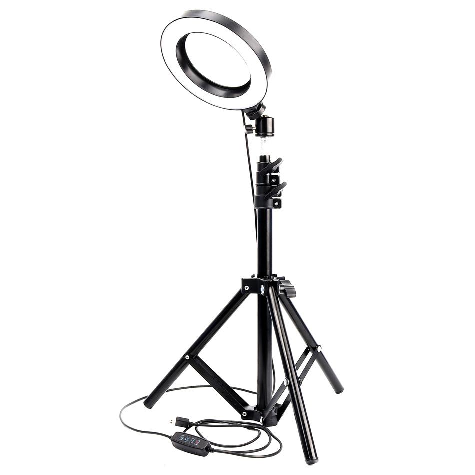 Photographic Lighting - 8" Selfie Ring Light With Tripod Stand & Universal Smart Phone Mount